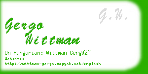 gergo wittman business card